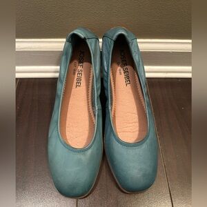 Josef Seibel Pippa Leather Ballet Flats - Teal Blue - EU 36 / US 5.5-6